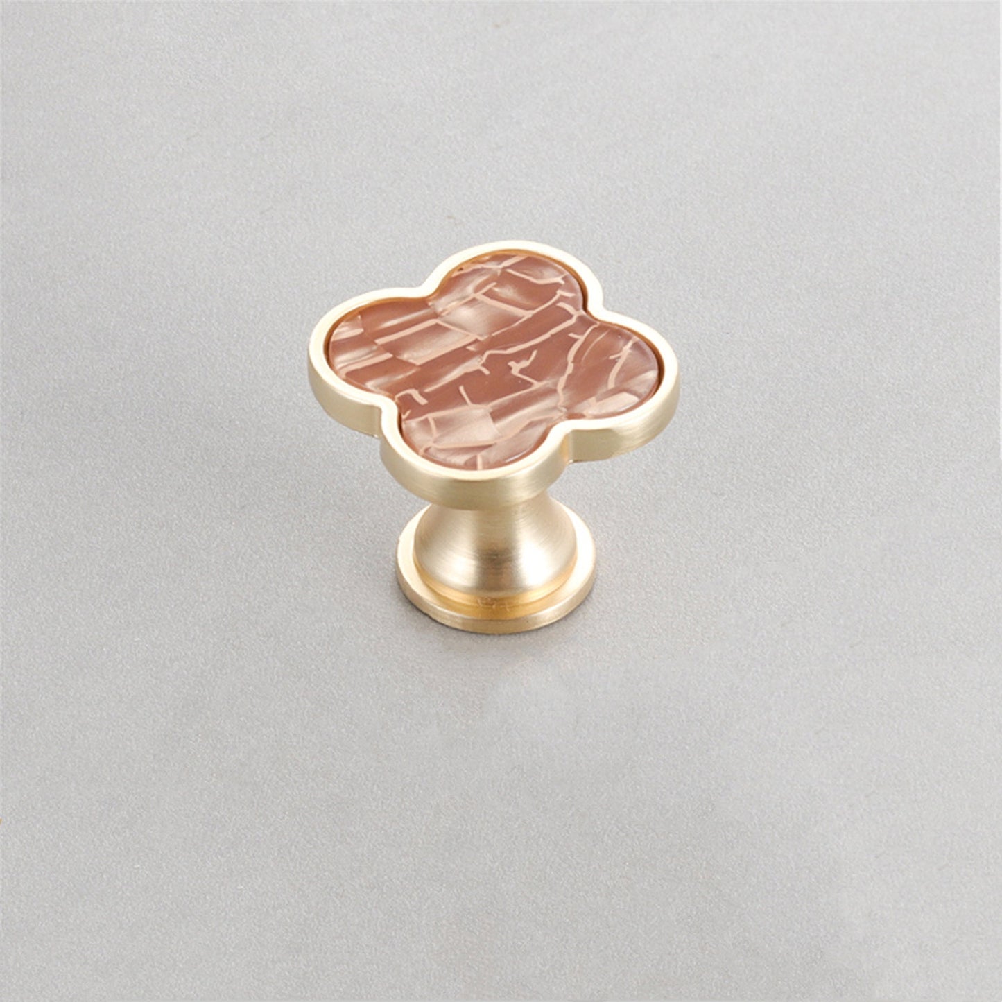 Four Leaf Clover Shape T Knobs，Decorative Zinc Alloy Round Cabinet Knobs，1.25"(32mm) Brass Door Knobs for Modern Home Décor