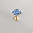 Four Leaf Clover Shape T Knobs，Decorative Zinc Alloy Round Cabinet Knobs，1.25"(32mm) Brass Door Knobs for Modern Home Décor