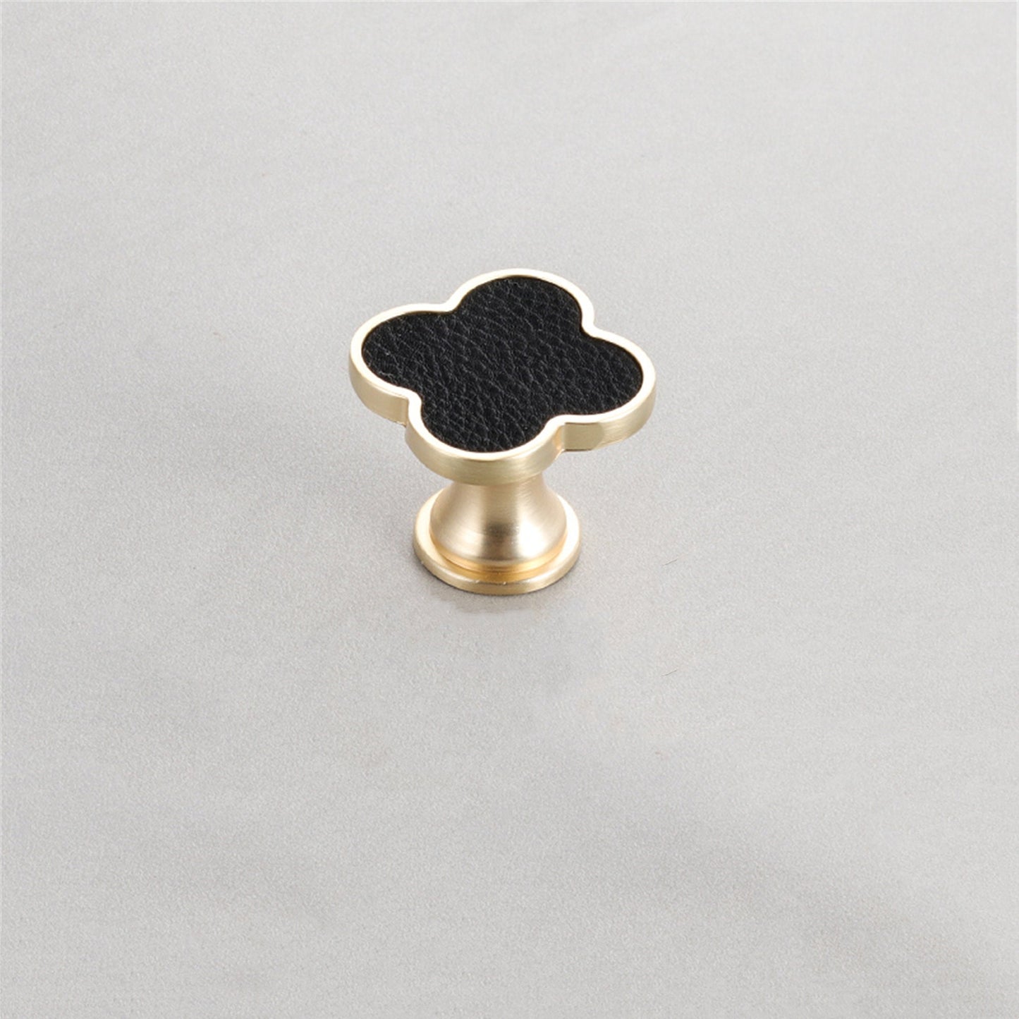 Leather Dresser Knobs, Handmade Leather Handles, Four Leaf Clover Shape T Knobs for Home, Kitchen, Bathroom, Office and More