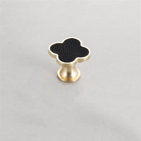 Leather Dresser Knobs, Handmade Leather Handles, Four Leaf Clover Shape T Knobs for Home, Kitchen, Bathroom, Office and More