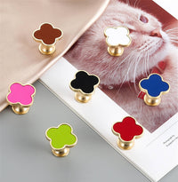 Leather Dresser Knobs, Handmade Leather Handles, Four Leaf Clover Shape T Knobs for Home, Kitchen, Bathroom, Office and More