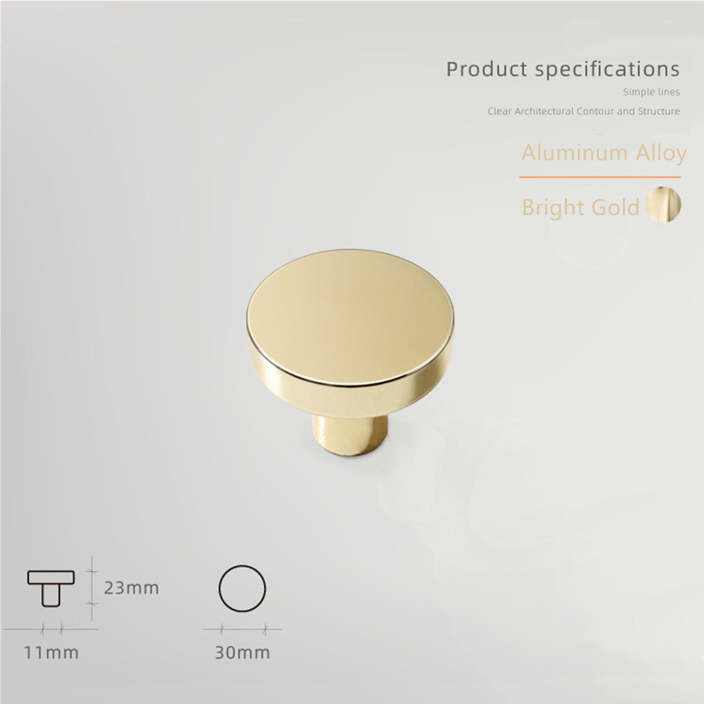 Aluminum Alloy Cabinet Knobs - Color Macaron Pattern - 1.18 Inch Round Drawer Pulls - Single Hole Knobs for Drawer Dressers Cabinet Cupboard