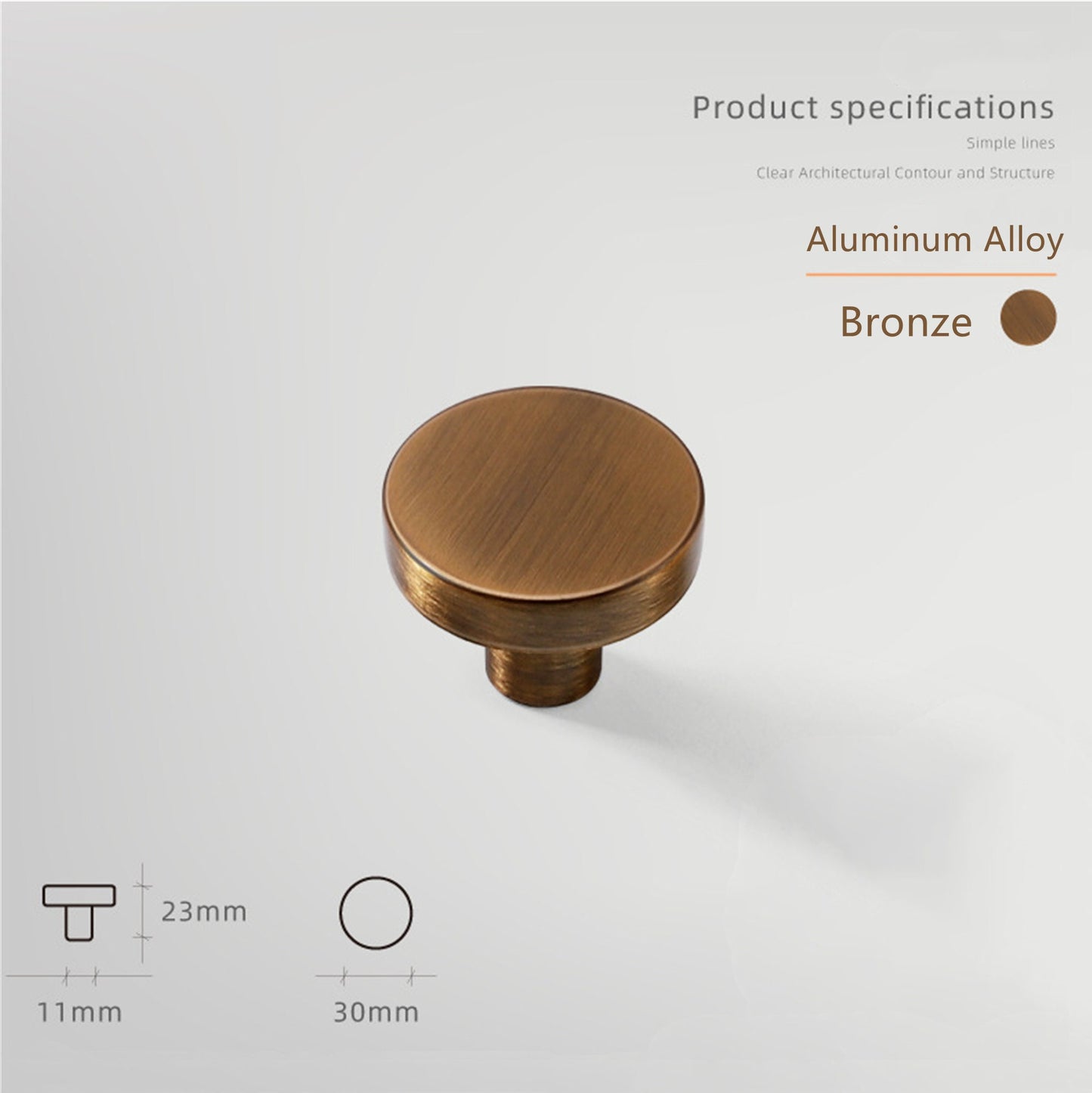 Aluminum Alloy Cabinet Knobs - Color Macaron Pattern - 1.18 Inch Round Drawer Pulls - Single Hole Knobs for Drawer Dressers Cabinet Cupboard