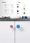 Children Room Knobs - Color Macaron Pattern - 1.38 Inch Round Drawer Pulls - Single Hole Knobs for Kitchen Bathroom Kids Room Girls Room