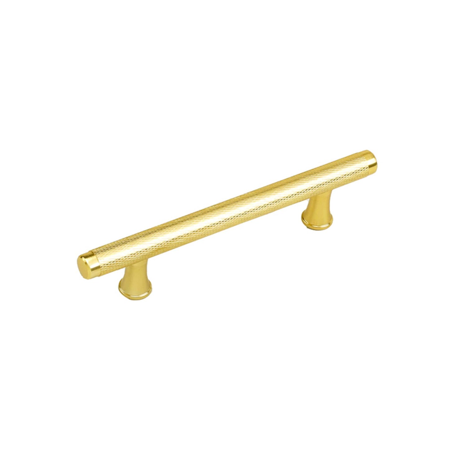 Knurled Texture Drawer Pulls Gold Cabinet Handles - Round Bar Series - Hole Centers (Knob,3.75",5",6.25",7.5",8.8",10")