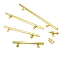 Knurled Texture Drawer Pulls Gold Cabinet Handles - Round Bar Series - Hole Centers (Knob,3.75",5",6.25",7.5",8.8",10")