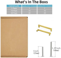Brushed Brass Drawer Pulls Gold Cabinet Handles for Kitchen, Livingroom, Bathroom