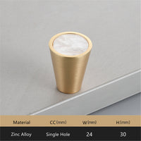 Gold Brass Cabinet Knobs，0.94 inch Diameter，Brushed Dresser Drawer Knobs Pull Handle for Bath Kitchen Cabinetry (Cone)