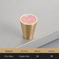 Gold Brass Cabinet Knobs，0.94 inch Diameter，Brushed Dresser Drawer Knobs Pull Handle for Bath Kitchen Cabinetry (Cone)