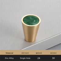 Gold Brass Cabinet Knobs，0.94 inch Diameter，Brushed Dresser Drawer Knobs Pull Handle for Bath Kitchen Cabinetry (Cone)