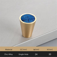 Gold Brass Cabinet Knobs，0.94 inch Diameter，Brushed Dresser Drawer Knobs Pull Handle for Bath Kitchen Cabinetry (Cone)