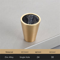 Gold Brass Cabinet Knobs，0.94 inch Diameter，Brushed Dresser Drawer Knobs Pull Handle for Bath Kitchen Cabinetry (Cone)