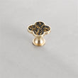 Four Leaf Clover Knobs，Zinc Alloy Cabinet Door Knobs，1.25"(32mm) Brass Door Knobs for Modern Home Décor (Four Leaf Clover-Diamond Series)