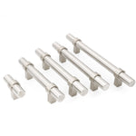 Brushed Nickel Drawer Pulls Kitchen Cabinet Handles - Round Shape Series - Hole Centers(Single Hole, 3