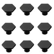 Solid Black Drawer Knobs - 1.33" Diameter (34mm), Matt Black - Hexagon Dresser Knobs for Lving Room，Bedrooms，DIY Lovers，Gifts