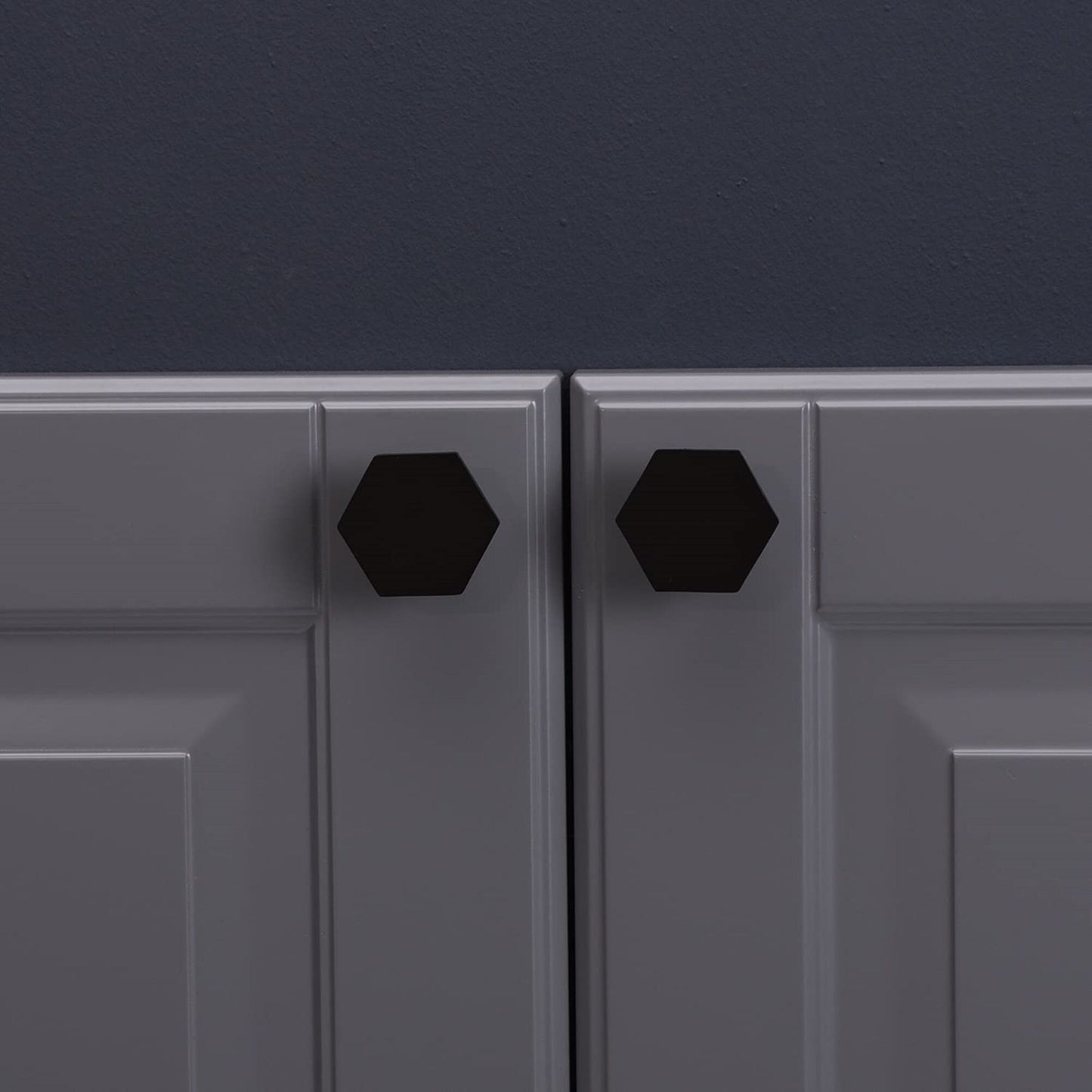 Solid Black Drawer Knobs - 1.33" Diameter (34mm), Matt Black - Hexagon Dresser Knobs for Lving Room，Bedrooms，DIY Lovers，Gifts