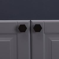 Solid Black Drawer Knobs - 1.33" Diameter (34mm), Matt Black - Hexagon Dresser Knobs for Lving Room，Bedrooms，DIY Lovers，Gifts
