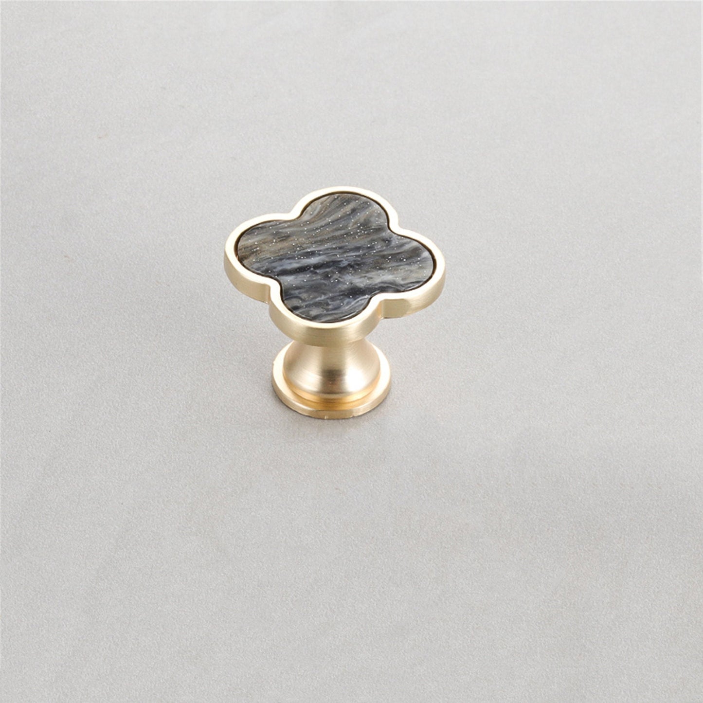 Four Leaf Clover Shape T Knobs, Zinc Alloy Cabinet Knobs, 1.25"(32mm) Brass Door Knobs for Home Office Kitchen Dresser Wardrobe