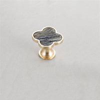 Four Leaf Clover Shape T Knobs, Zinc Alloy Cabinet Knobs, 1.25"(32mm) Brass Door Knobs for Home Office Kitchen Dresser Wardrobe