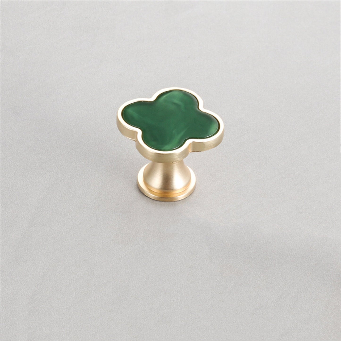 Four Leaf Clover Shape T Knobs, Zinc Alloy Cabinet Knobs, 1.25"(32mm) Brass Door Knobs for Home Office Kitchen Dresser Wardrobe