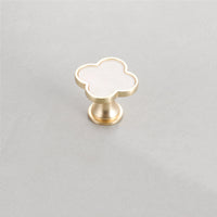 Four Leaf Clover Shape T Knobs, Zinc Alloy Cabinet Knobs, 1.25"(32mm) Brass Door Knobs for Home Office Kitchen Dresser Wardrobe