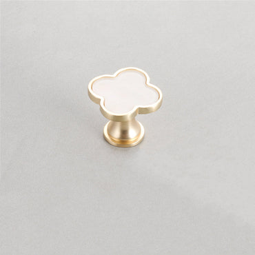 Four Leaf Clover Shape T Knobs, Zinc Alloy Cabinet Knobs, 1.25"(32mm) Brass Door Knobs for Home Office Kitchen Dresser Wardrobe