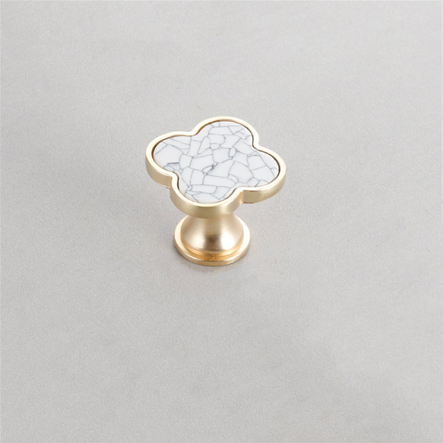 Four Leaf Clover Shape T Knobs, Zinc Alloy Round Knobs, 1.25"(32mm) Brass Door Knobs for Home, Kitchen, Bathroom, Office and More