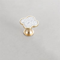 Four Leaf Clover Shape T Knobs, Zinc Alloy Round Knobs, 1.25"(32mm) Brass Door Knobs for Home, Kitchen, Bathroom, Office and More