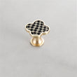 Four Leaf Clover Shape T Knobs, Zinc Alloy Round Knobs, 1.25"(32mm) Brass Door Knobs for Home, Kitchen, Bathroom, Office and More