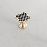 Four Leaf Clover Shape T Knobs, Zinc Alloy Round Knobs, 1.25"(32mm) Brass Door Knobs for Home, Kitchen, Bathroom, Office and More
