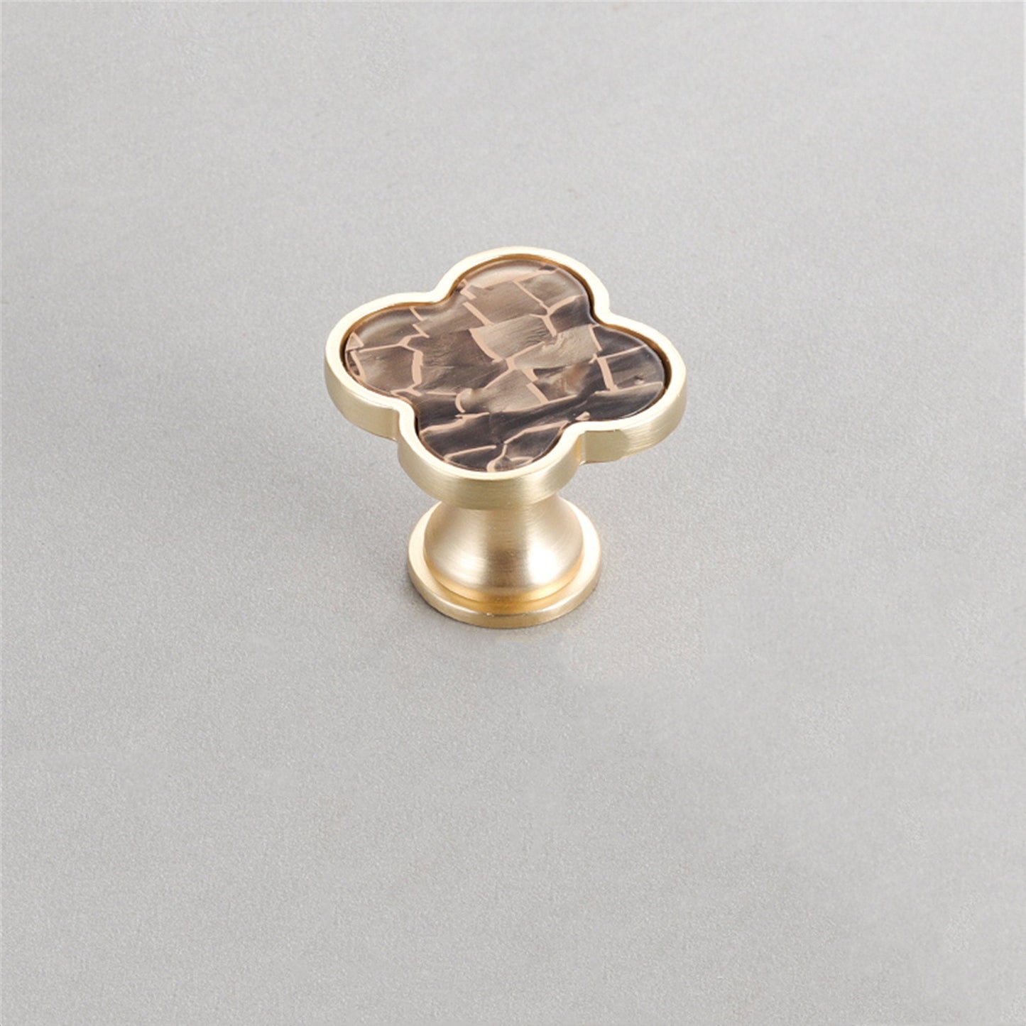 Four Leaf Clover Shape T Knobs, Zinc Alloy Round Knobs, 1.25"(32mm) Brass Door Knobs for Home, Kitchen, Bathroom, Office and More