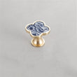 Four Leaf Clover Shape T Knobs，Decorative Zinc Alloy Round Cabinet Knobs，1.25"(32mm) Brass Door Knobs for Modern Home Décor