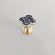 Four Leaf Clover Shape T Knobs，Decorative Zinc Alloy Round Cabinet Knobs，1.25"(32mm) Brass Door Knobs for Modern Home Décor