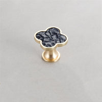 Four Leaf Clover Shape T Knobs，Decorative Zinc Alloy Round Cabinet Knobs，1.25"(32mm) Brass Door Knobs for Modern Home Décor