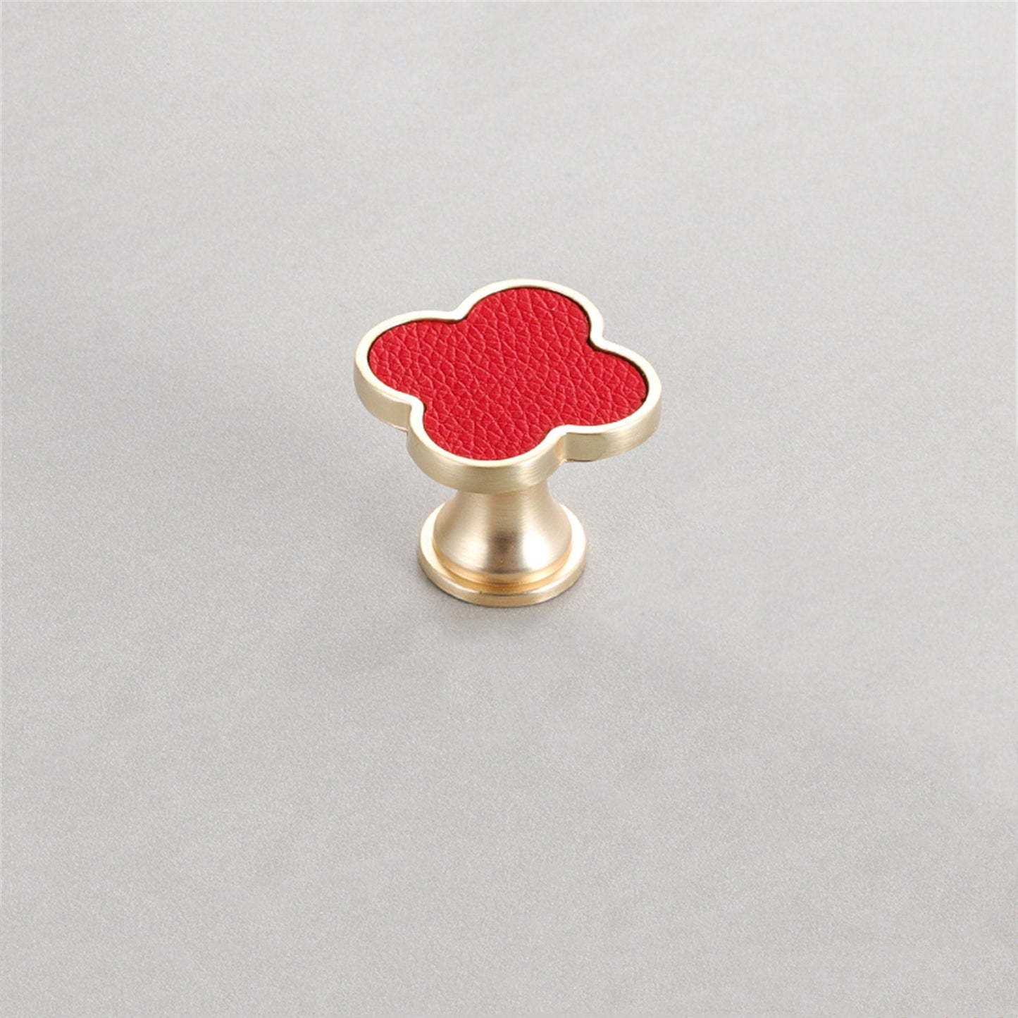Leather Dresser Knobs, Handmade Leather Handles, Four Leaf Clover Shape T Knobs for Home, Kitchen, Bathroom, Office and More