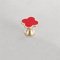 Leather Dresser Knobs, Handmade Leather Handles, Four Leaf Clover Shape T Knobs for Home, Kitchen, Bathroom, Office and More