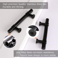 3 Inch Hole Center Cabinet Handles Pulls for Kitchen Stainless Steel Matte Black Drawer Pulls ( 5" Length ）