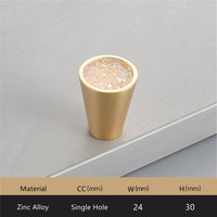 Gold Brass Cabinet Knobs，0.94 inch Diameter，Brushed Dresser Drawer Knobs Pull Handle for Kitchen Bathroom Cabinets (Cone)