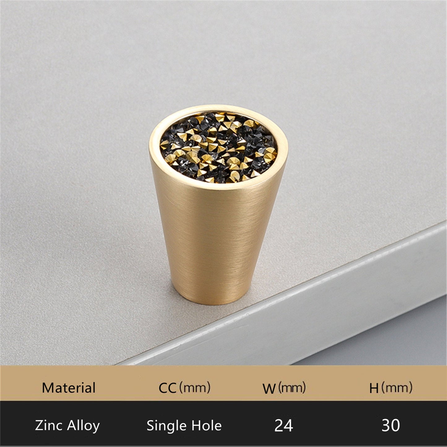 Gold Brass Cabinet Knobs，0.94 inch Diameter，Brushed Dresser Drawer Knobs Pull Handle for Kitchen Bathroom Cabinets (Cone)