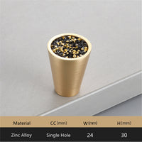 Gold Brass Cabinet Knobs，0.94 inch Diameter，Brushed Dresser Drawer Knobs Pull Handle for Kitchen Bathroom Cabinets (Cone)
