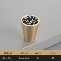Gold Brass Cabinet Knobs，0.94 inch Diameter，Brushed Dresser Drawer Knobs Pull Handle for Kitchen Bathroom Cabinets (Cone)