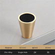 Gold Brass Cabinet Knobs,Leather Drawer Pulls,Leather Dresser Knobs, Handmade Leather Handles for Cabinet, Doors and Drawers (Cone)