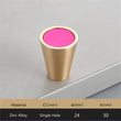 Gold Brass Cabinet Knobs,Leather Drawer Pulls,Leather Dresser Knobs, Handmade Leather Handles for Cabinet, Doors and Drawers (Cone)