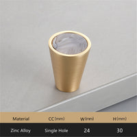 Gold Brass Cabinet Knobs，0.94 inch Diameter，Brushed Dresser Drawer Knobs Pull Handle for Bath Kitchen Cabinetry (Cone)