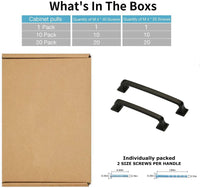 3.75 Inch Matte Black Cabinet Handles for Bathroom, Wardrobe, Bedroom