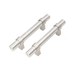 Brushed Nickel Drawer Pulls Kitchen Cabinet Handles - Round Shape Series - Hole Centers(Single Hole, 3