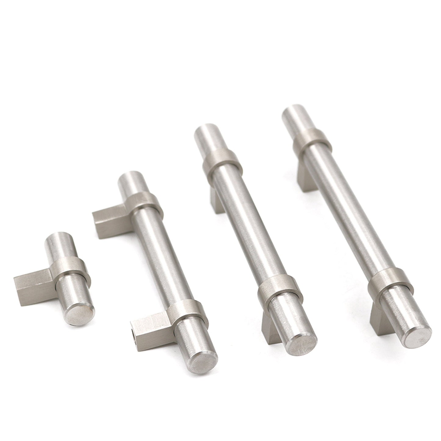 Brushed Nickel Drawer Pulls Kitchen Cabinet Handles - Round Shape Series - Hole Centers(Single Hole, 3",3.5,3.75,4",5",6.25",7.5",8.8",10")