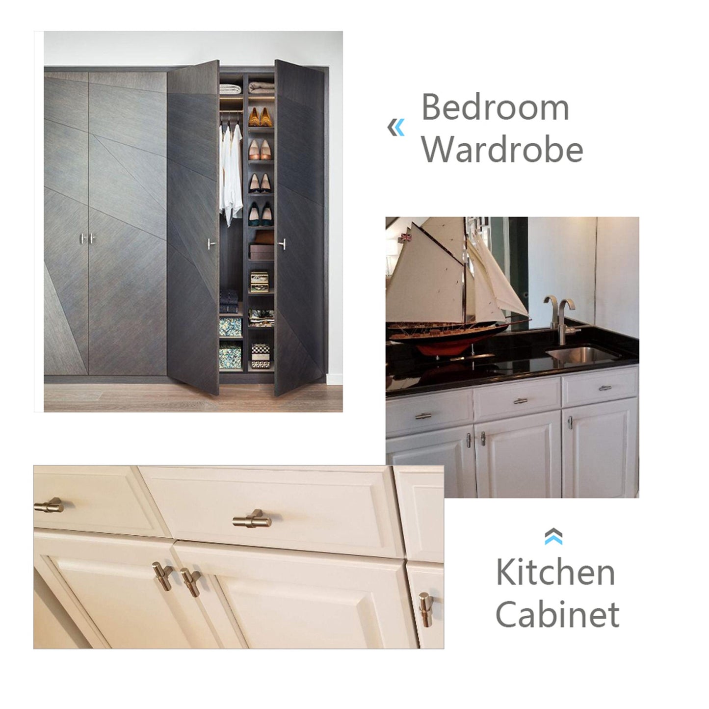 Brushed Nickel Drawer Pulls Kitchen Cabinet Handles - Round Shape Series - Hole Centers(Single Hole, 3",3.5,3.75,4",5",6.25",7.5",8.8",10")