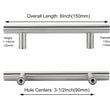 3-1/2 Inch Brushed Nickel Cabinet Pulls Modern Cabinet Handles(90mm, Hole Centers)