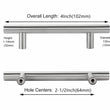 2-1/2 Inch Cabinet Handles Brushed Nickel Cabinet Pulls(64mm, Hole Centers)